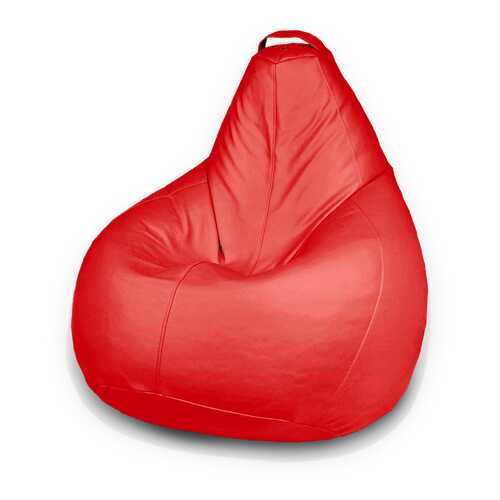 Кресло-мешок MyPuff Груша Компакт Экокожа, размер M, экокожа, красный в Шатура